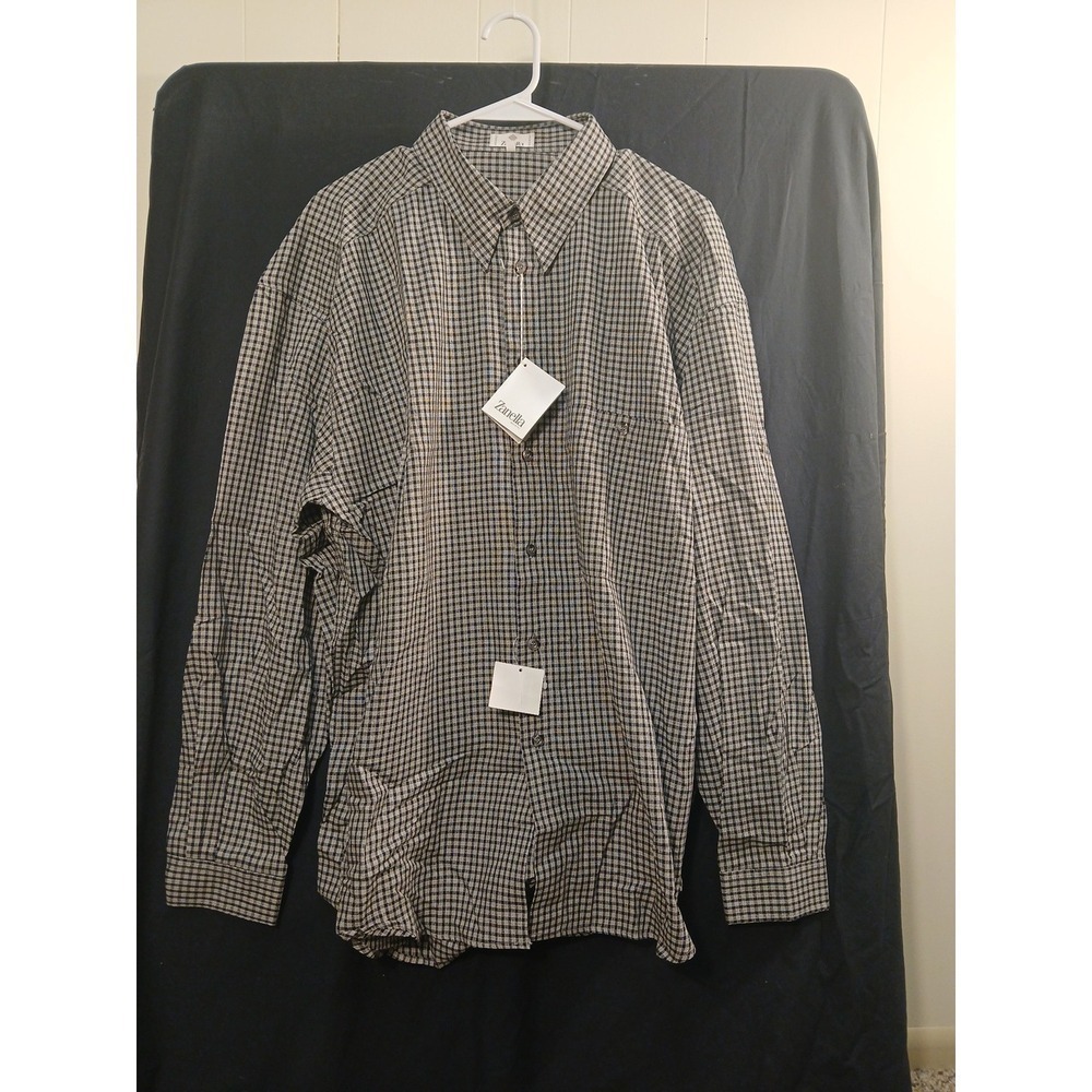 Zanella Button Front Dress Long Sleeve Sz XL 100% Cotton Made in‎ Italy NWT